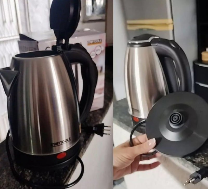 Chaleira Elétrica Jarra 1.8L Café Chá Inox 220v