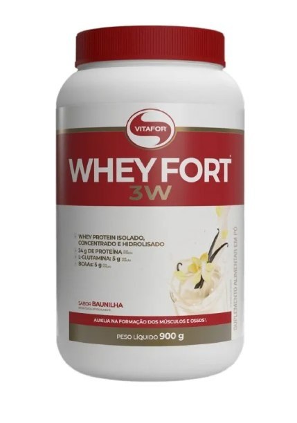 Suplemento Alimentar Whey Fort 3w Baunilha 900g Vitafor