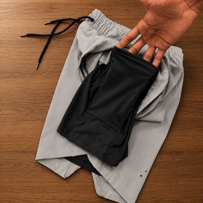 Kit com 4 Shorts 2 Em 1 Duplo Dryfit