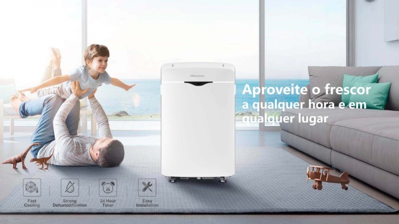 Hisense Ar Condicionado Portátil 12.000 BTUs - Wi-Fi Evaporação Automática