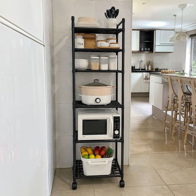 Prateleira 6 Nichos Super Resistente - Cozinha E Casa Preto