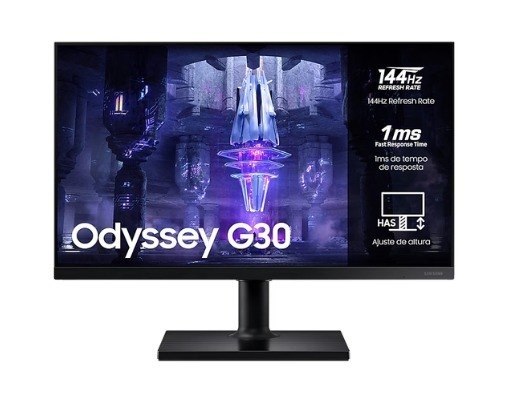 Monitor Gamer Samsung Odyssey G30 24", FULL HD, Tela Plana, Painel VA, 144Hz, 1Ms, HDMI, FreeSync Premium