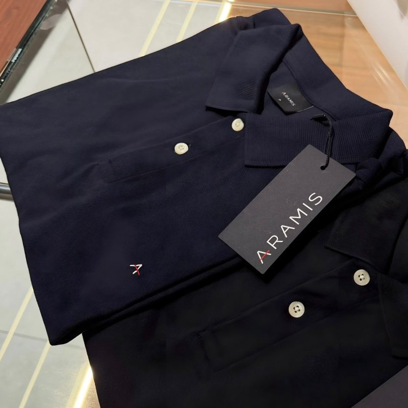 Camiseta Polo Aramis Masculina Basic Piquet Marinho