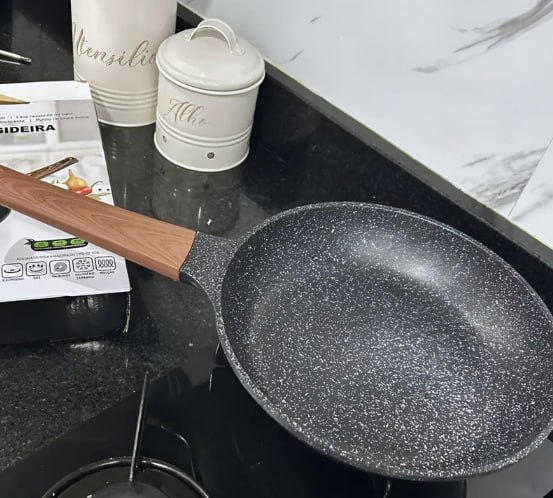 Frigideira Cerâmica Antiaderente Indução Gás Elétrico 24cm