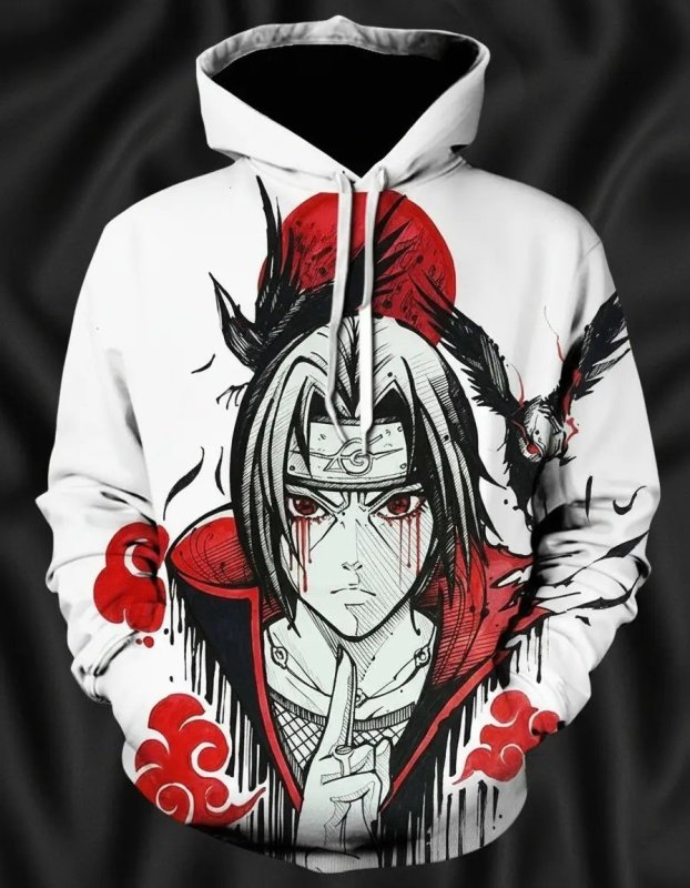 Moletom Anime Naruto Blusa De Frio Itachi Sharingan Full 3D