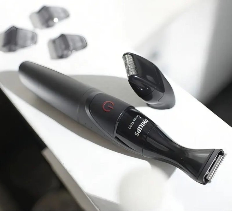 Aparador De Barba Series 1000 Mg1100 À Pilha Philips Preto/vermelho 127/220v