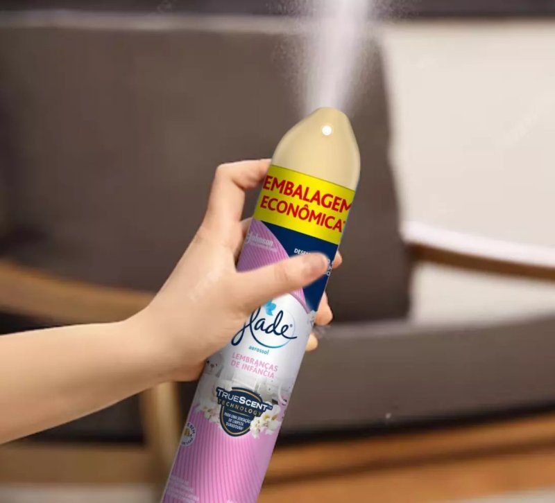 Glade Aromatizador de Ambiente, Odorizador de Ambiente, Lembranças de Infância, Aerosol 360ml