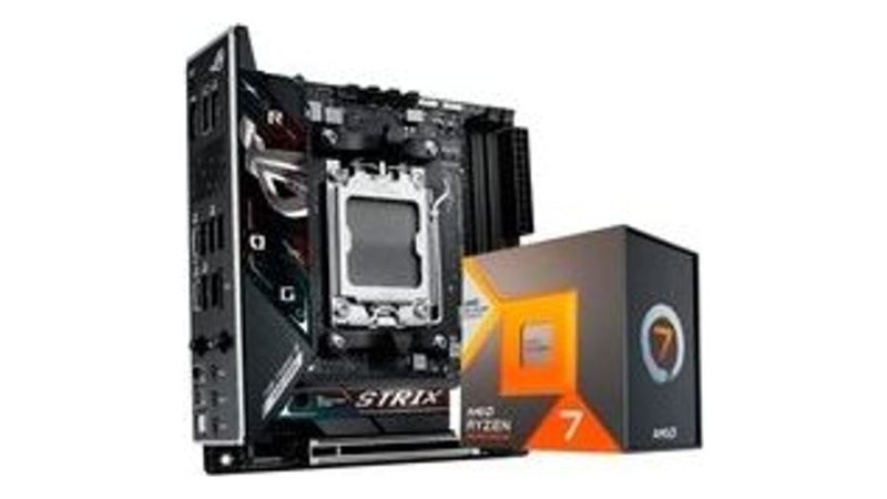 Kit Placa Mãe ASUS ROG STRIX B850-I GAMING WIFI AM5 + Processador AMD Ryzen 7 7800X3D