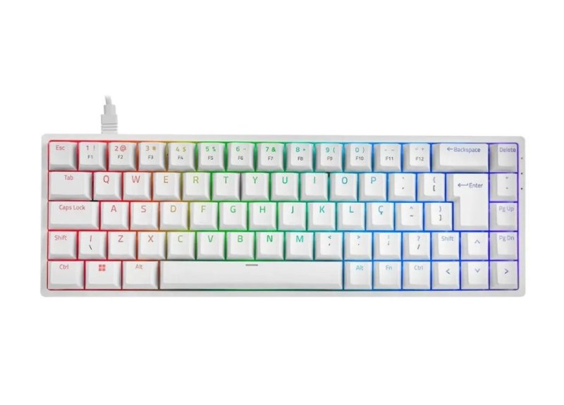 Teclado Mecânico Gamer Akko 3068S Branco