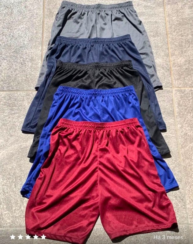 Kit 5 Shorts Masculino Sport Academia Futebol Cores Sortidas