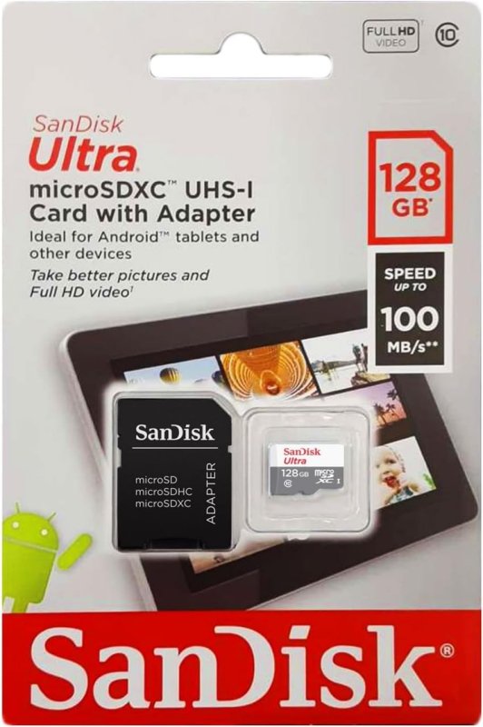Cartão microSD SanDisk Ultra 128GB com Adaptador