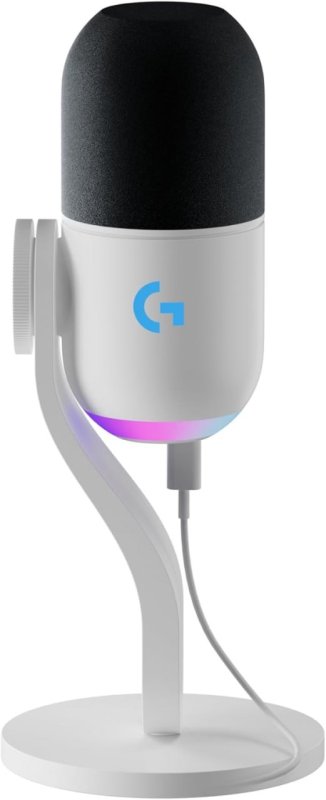 Logitech G Yeti GX - Microfone Dinâmico Gamer USB - RGB LIGHTSYNC - Branco