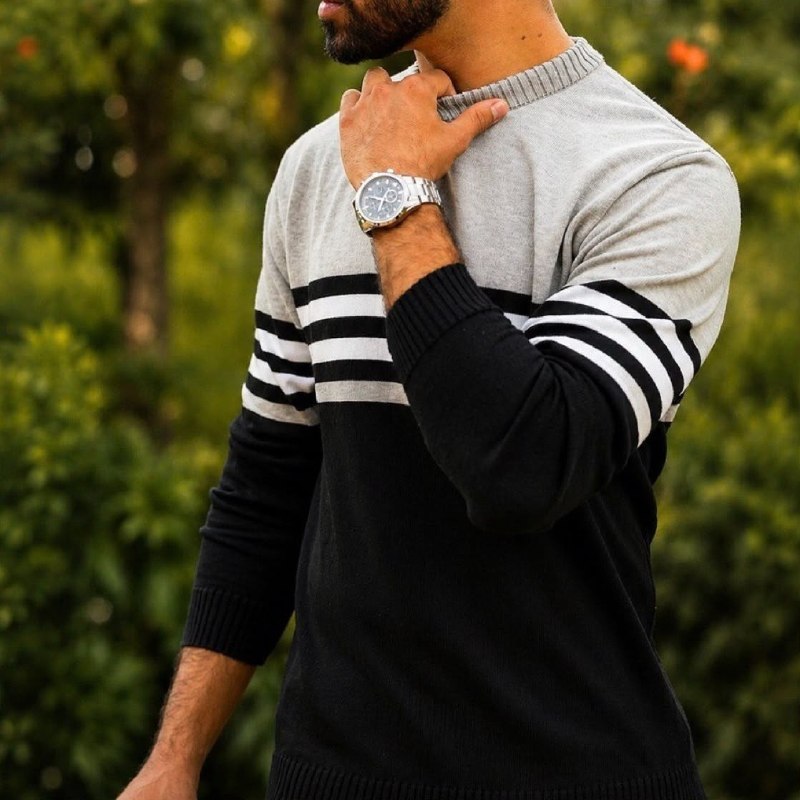 Suéter Comfort Tricot Listrado + Frete Grátis