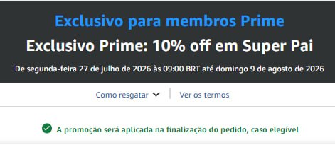 Exclusivo Prime: 10% off em Super Pai