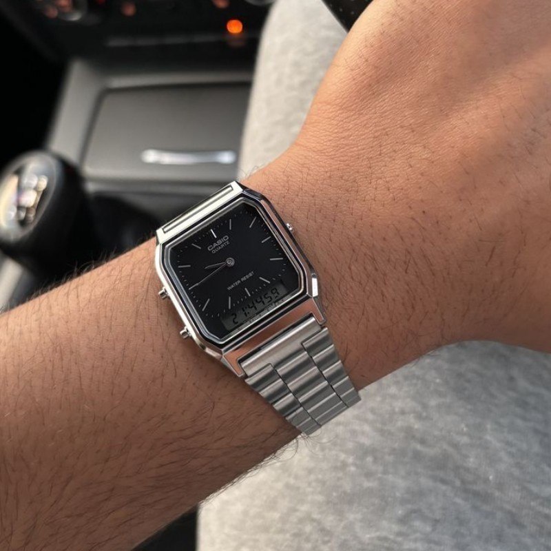 Relógio Casio Unissex Vintage Prata AQ-230A-1DMQ