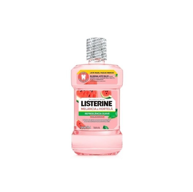 3x LISTERINE® Melancia & Hortelã Enxaguante Bucal Sem Álcool, 500mL