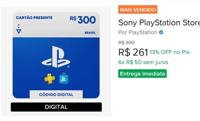 Sony PlayStation Store Gift Card R$ 300 (Digital)