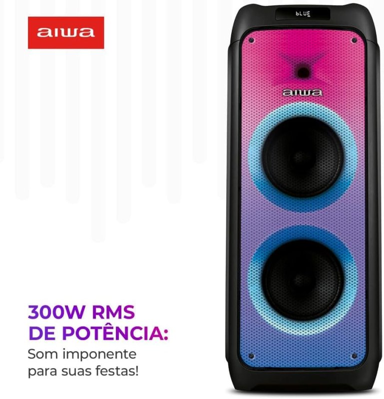 AIWA PartyBox PB-06 Bluetooth 20H - RGB USB TWS - Preto