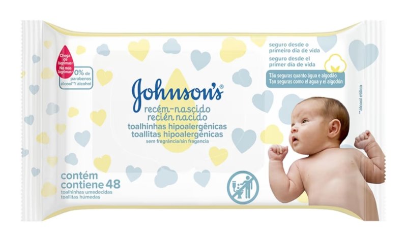 3x Lenços Umedecidos JOHNSON'S® Baby Recém Nascido, 48 unidades