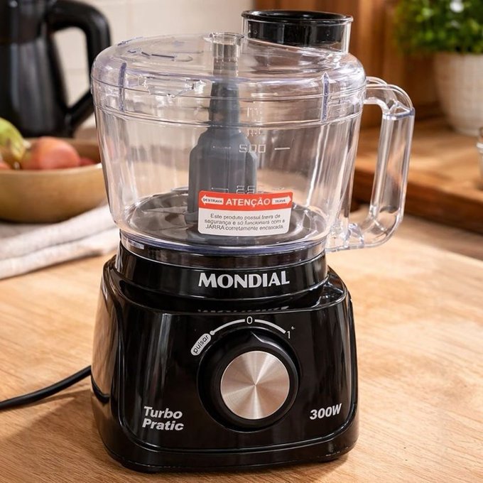 Mini Processador Mondial Turbo Pratic 300W 110V + Frete Grátis