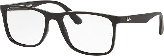 Ray-Ban Armação Retangular Preto Fosco 56