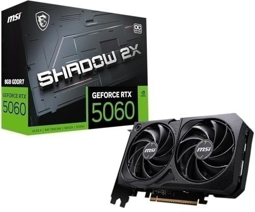 Placa de Video MSI RTX 5060 Shadow 2x OC, 8GB, GDDR7-912-V537-037