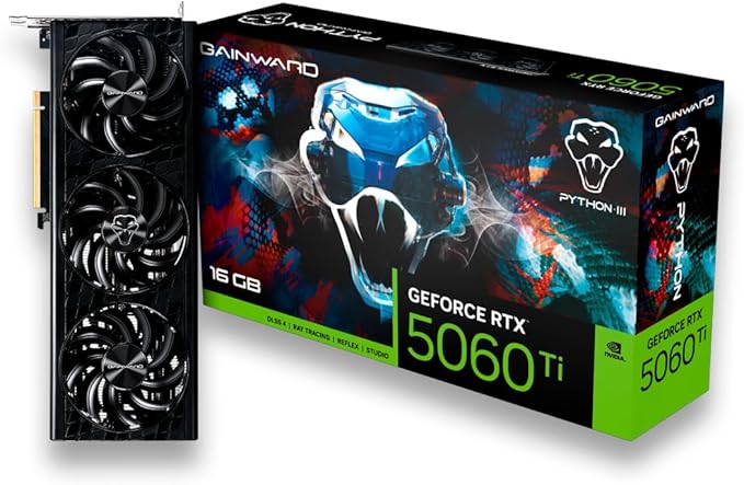 RTX 5060 Ti 16GB PLACA DE VIDEO NV RTX5060TI 16GB PYTHON III GDDR7 128BITS GAINWARD NE7506T019T1-GB2061T