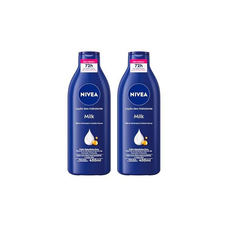 NIVEA Kit Loção Hidratante Milk Pele Seca a Extrasseca 400ml (2 unidades)