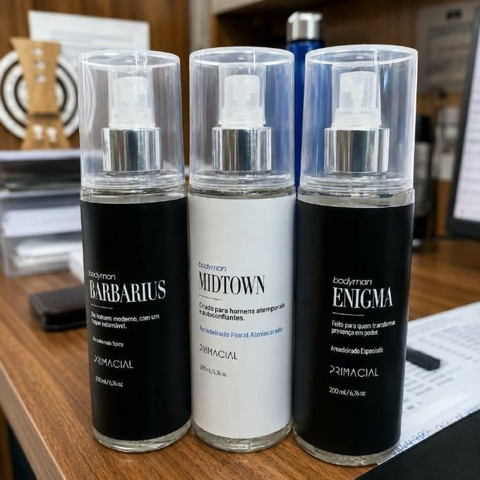 Kit Body Splash Masculino Barbarius + Enigma + Midtown 200ml