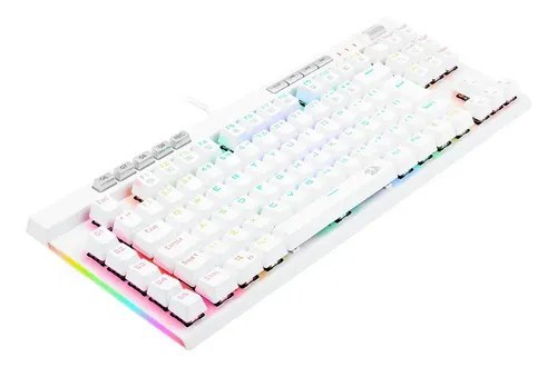 Teclado Redragon Magic-wand Pro Rgb Br Sw Vermelho Abnt2 Branco Português Brasil