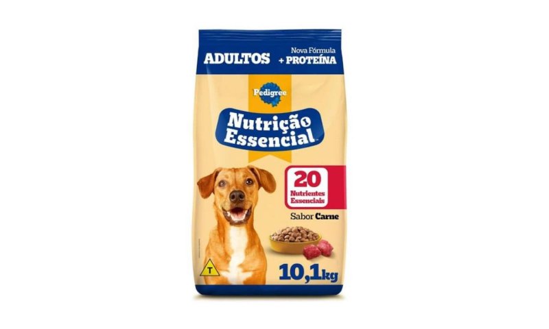Ração PEDIGREE Carne Para Cães Adultos Nutrição Essencial, 10.1kg