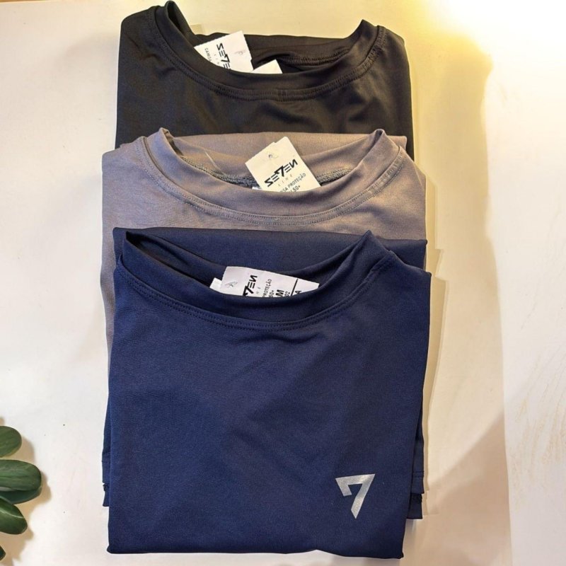 Kit 3 Camisetas Térmicas Masculina Segunda Pele Camisa Uv50