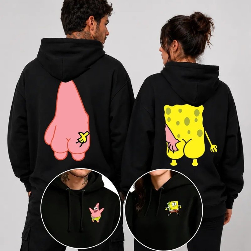 Kit 2 Moletom Canguru Casal Algodão Bob Patrick Esponja Fofo + Frete Grátis