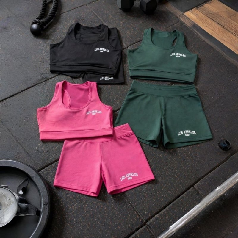 Kit 3 Conjunto Top Shorts Feminino Los Angeles Fitness