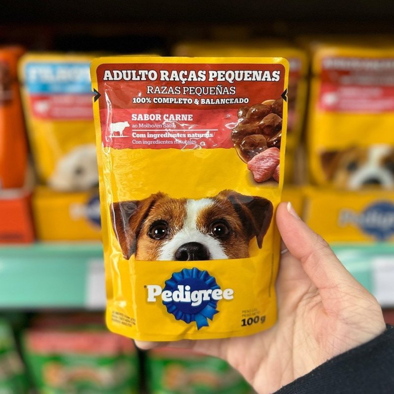Pack Ração Úmida Pedigree Sachê Carne ao Molho para Cães Adultos de Raças Pequenas 100 g - 18 unidades