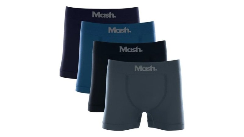 Kit Com 4 Cuecas Boxer Microfibra Mash Box Sem Costura