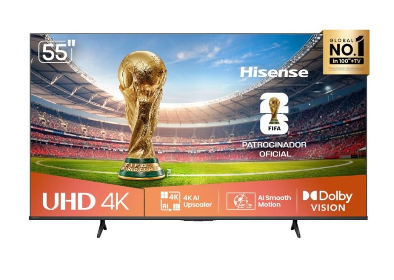 Hisense Smart TV 4K 55" Polegadas 55A6NV com Dolby Vision, Preto