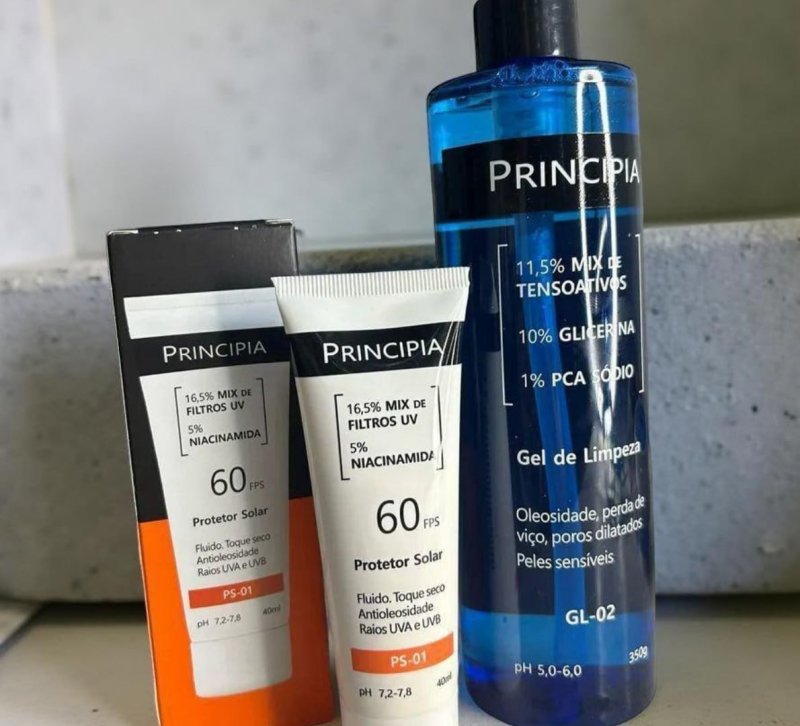 Principia Kit Gel De Limpeza Gl-02 + Protetor Solar Fps 60 Todo Tipo De Pele Dia/noite
