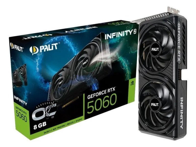 RTX 5060 Placa De Vídeo Nvidia Geforce Palit RTX5060 8gb Infinity2 Oc