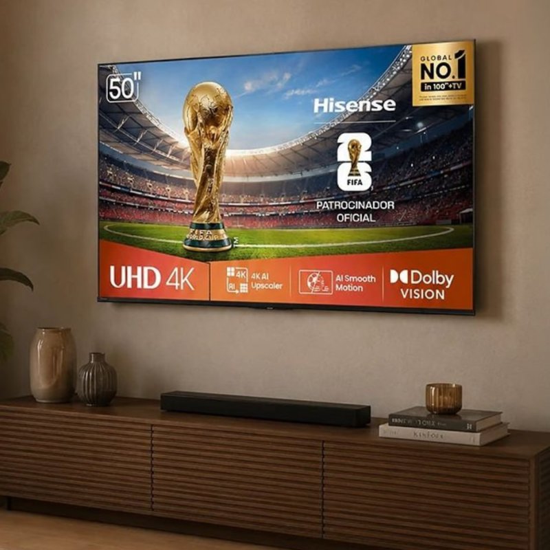 Hisense Smart TV 4K 50" Polegadas 50A6NV com Dolby Vision, HDR10, HLG, Dolby Gaming, Film Maker