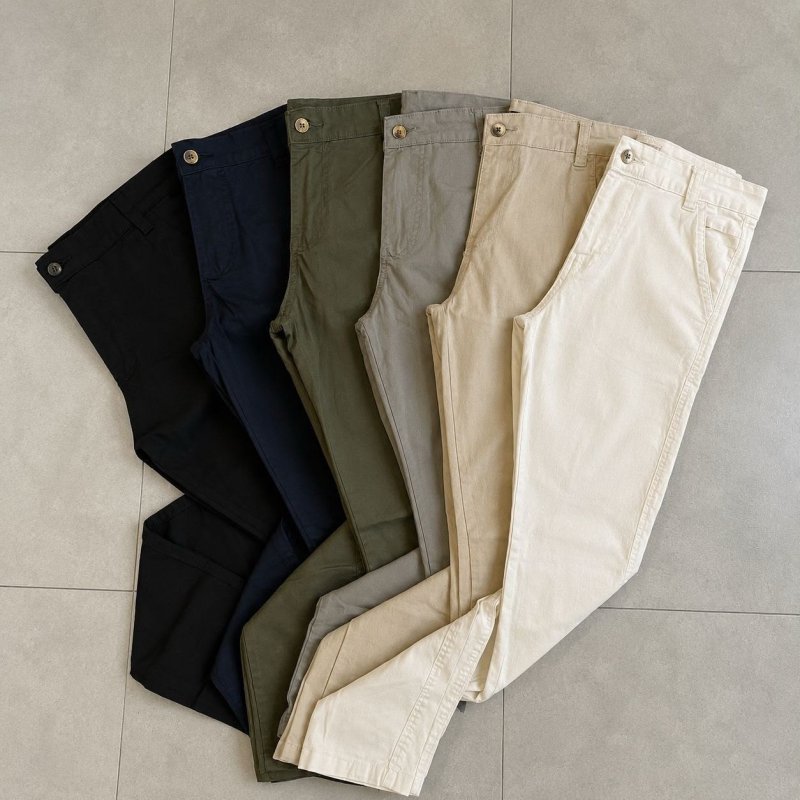 Calça Sarja Social Masculina Esporte Fino Com Elastano