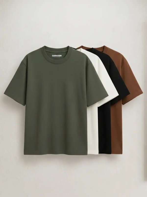 Kit 3 Camiseta Masculina Oversized Gola Larga Street Premium