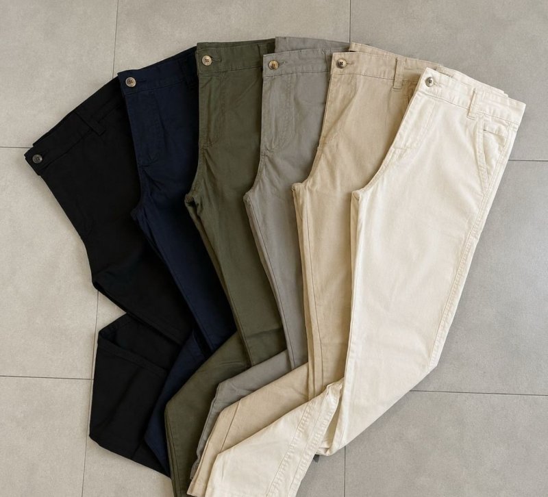 Calça Sarja Masculina Alfaiataria Bolso Faca Tradicional