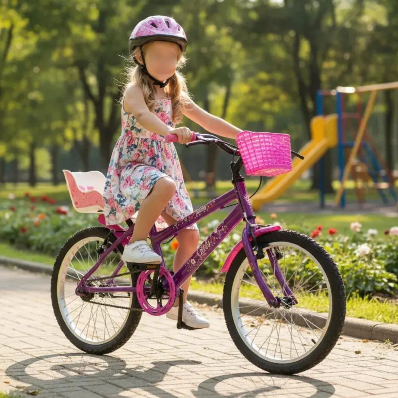 Bicicleta Feminina Infantil Criança 20 Cadeirinha De Boneca
