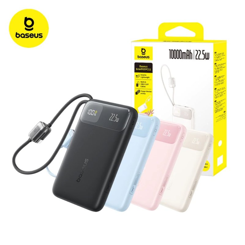 Baseus Power Bank FC11 10000mAh 22.5W - Carregamento Rápido - Display Digital