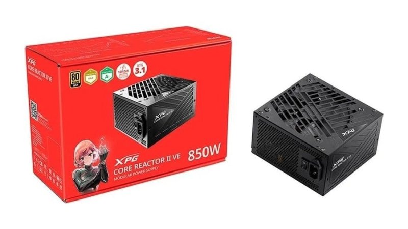 Fonte XPG Core Reactor II VE, 850W, 80 Plus Gold, Modular, PFC Ativo, Preto