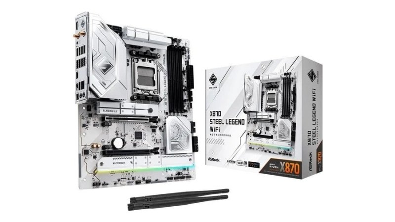 Placa-Mãe ASRock X870 Steel Legend, AMD, ATX, AM5, DDR5, WiFi, Branco 90-MXBPQ0-A0UAYZ
