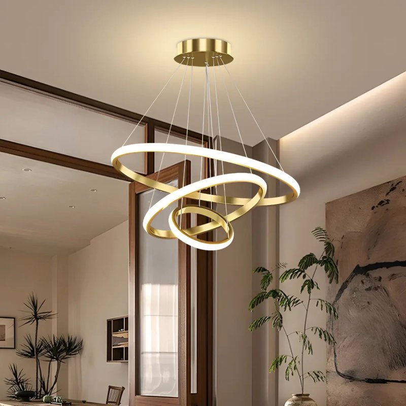 Lustre LED Moderno 60W com 3 Arcos para Sala