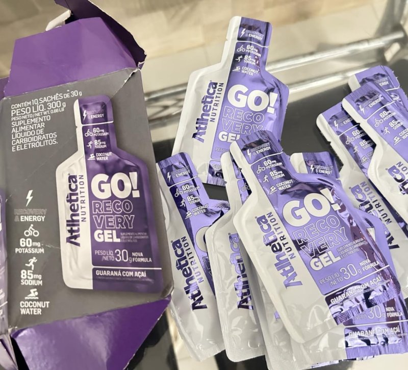 Go Energy Gel (10 Sachês) - Sabor Guaraná e Açai, Atlhetica Nutrition, Roxo