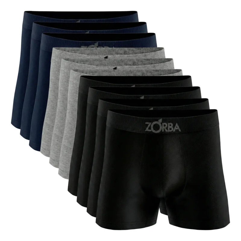 Kit 10 Cuecas Boxer Zorba Box Algodão Sem Costura Original
